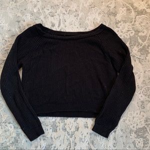Black sweater crop top